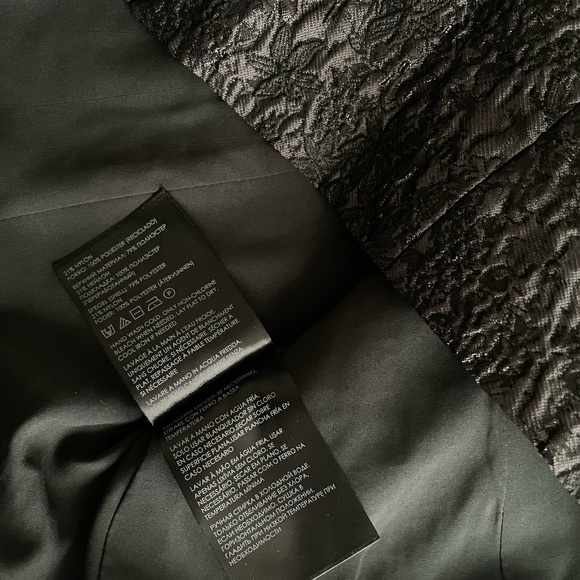 Club Monaco Brocade Puff Sleeve Chemise Black NWT - Picture 8 of 10